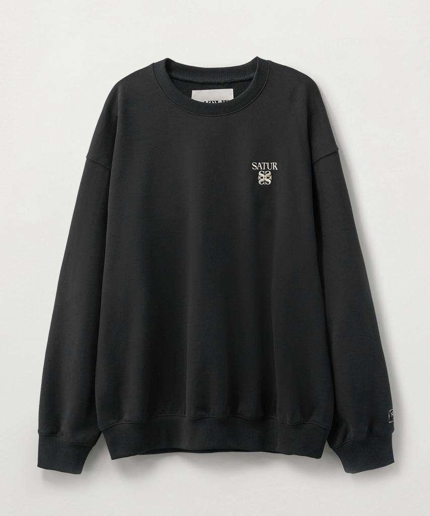 Seteo Lauren Small Logo Basic Sweatshirt Charcoal