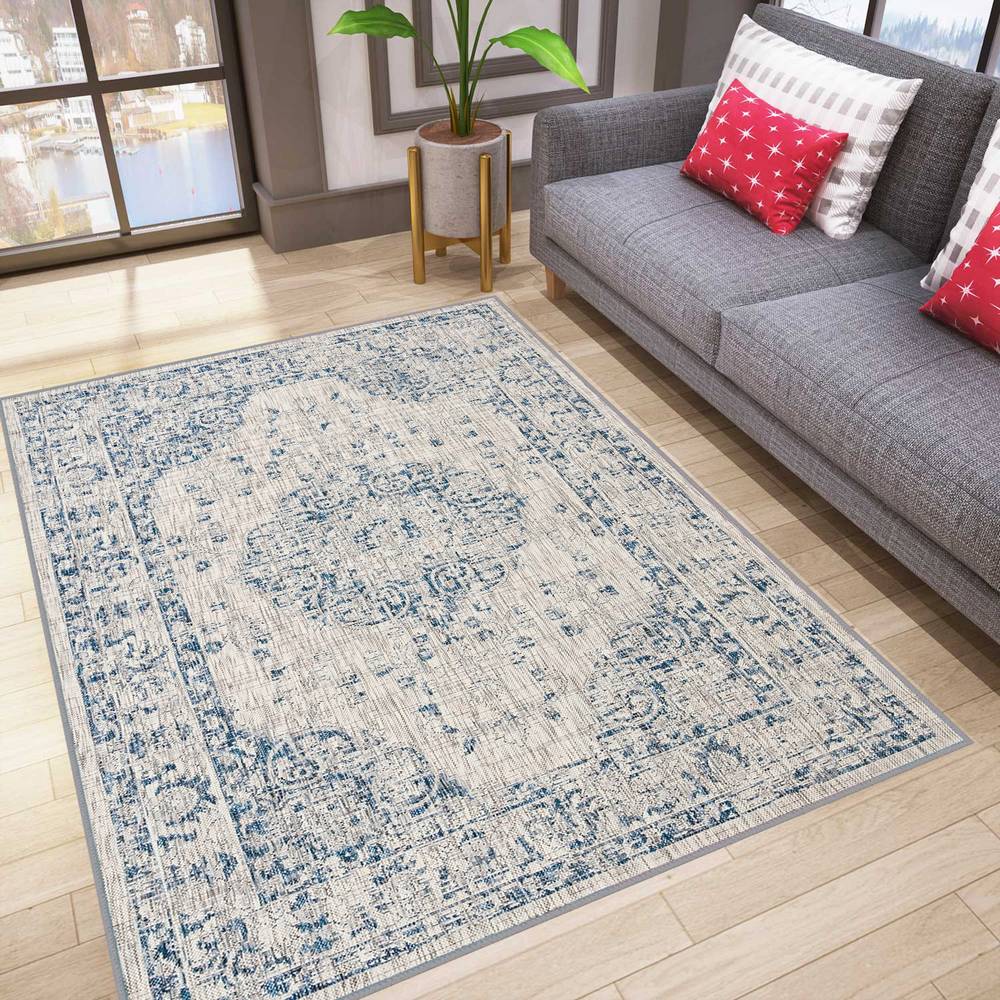 

Eliana Home Washable Printed Carpet LNA1792 50x80 синий