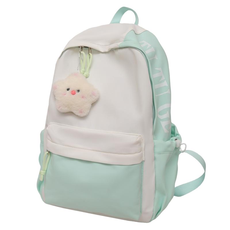Letter Printed Backpack Women's Lightweight Schoolbag for Primary School Students Large Capacity Campus Backpack