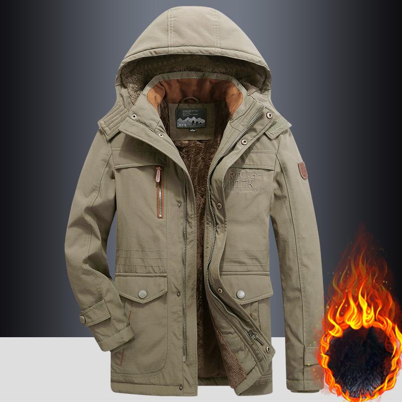 Winter Velvet Thickened Cotton-padded Jacket Medium and Long Cotton-padded Jacket Warm Cotton-padded Jacket Multi-pocket Jacket