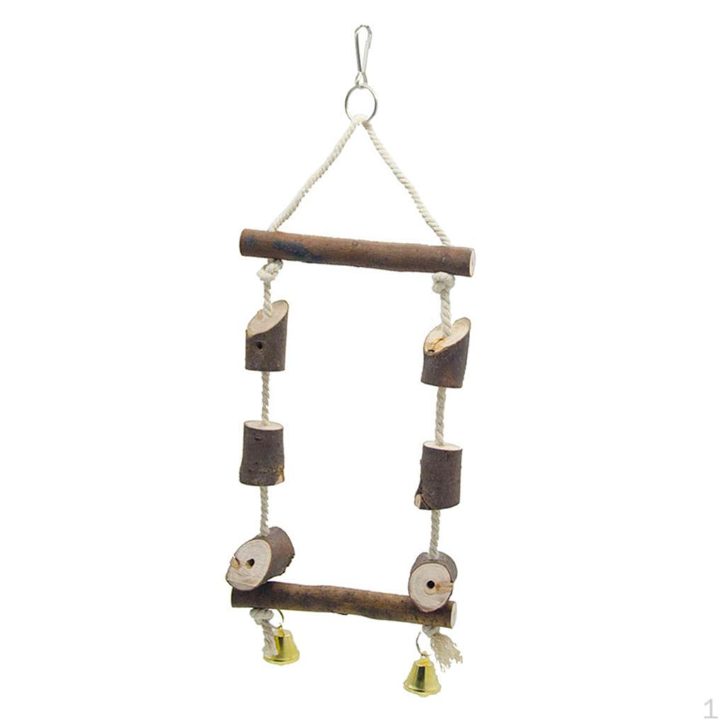 

Wooden Bird Perch Parrot Hanging Swing Cage Pendant Toys M