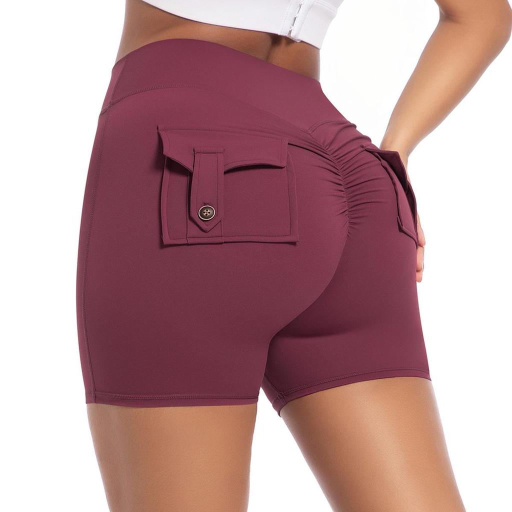 Damen High Waist Peach Cargo Leggings: Elastische, Hüfthebende, Schnelltrocknende Yogahose zum Laufen und für Fitness