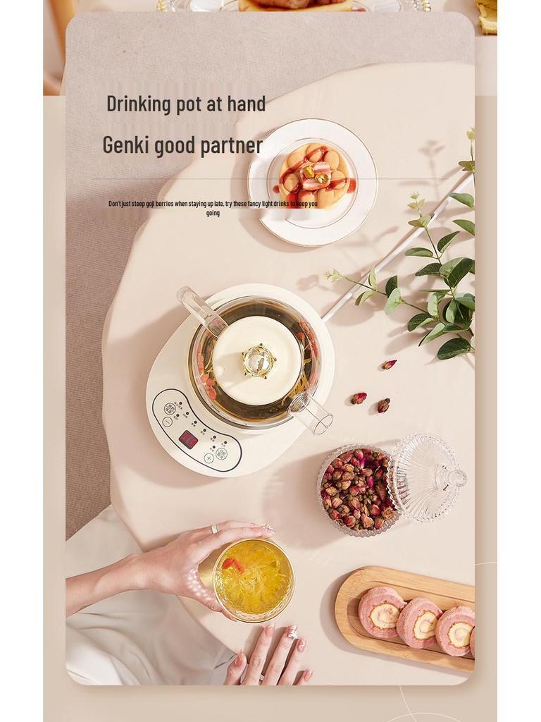 Multi-Functional Single-Serve Health Pot: Glass Tea Brewer & Constant Temperature Water Boiler