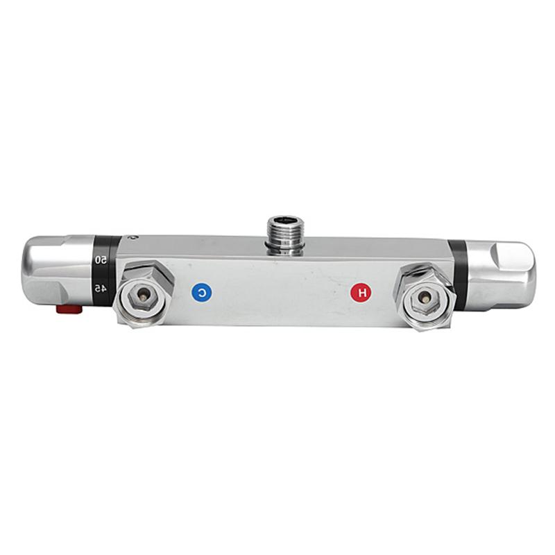 Bathroom Thermostatic Shower Faucet Brass Chrome Mixer Value Dual Handle Temperature Control Bathtub Shower Faucet Wall Mounted