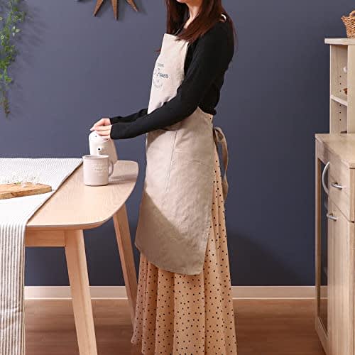 Fuji Boeki Biscuit Apron, 65cm Wide x 0.2cm Thick x 80cm Long, Washable, Adjustable in 3 Settings, with Pockets, Cafe Style, Salt & Pepper, 71951