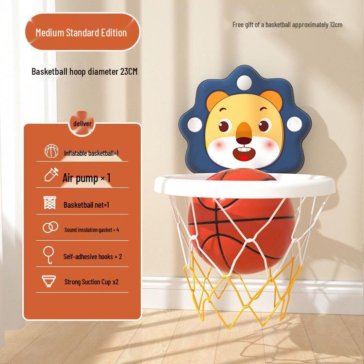 Toddler No-Drill Suction Cup Indoor Basketball Hoop - Silent Scoring Toy