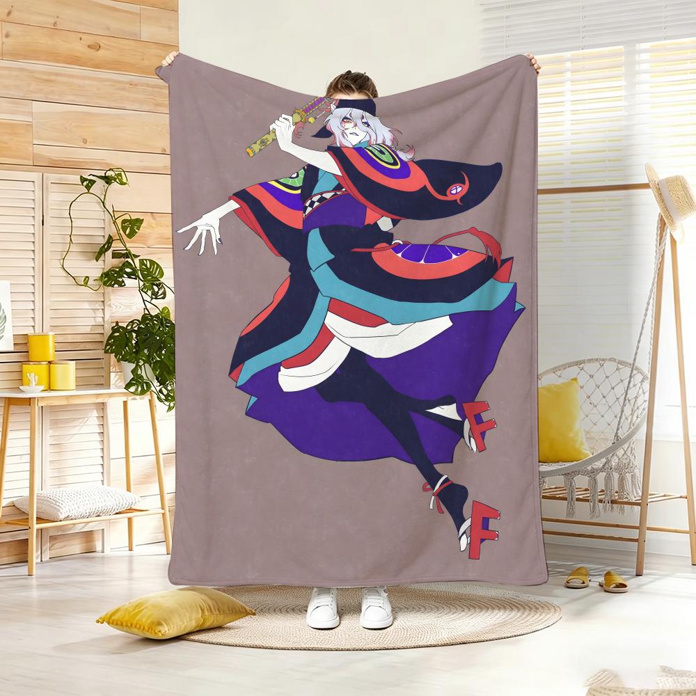 Ukiyo e style Yokai Anime M-Mononokes Throw Lightweight 240g Flannel Blanket Soft Skin-friendly for Summer Cooling