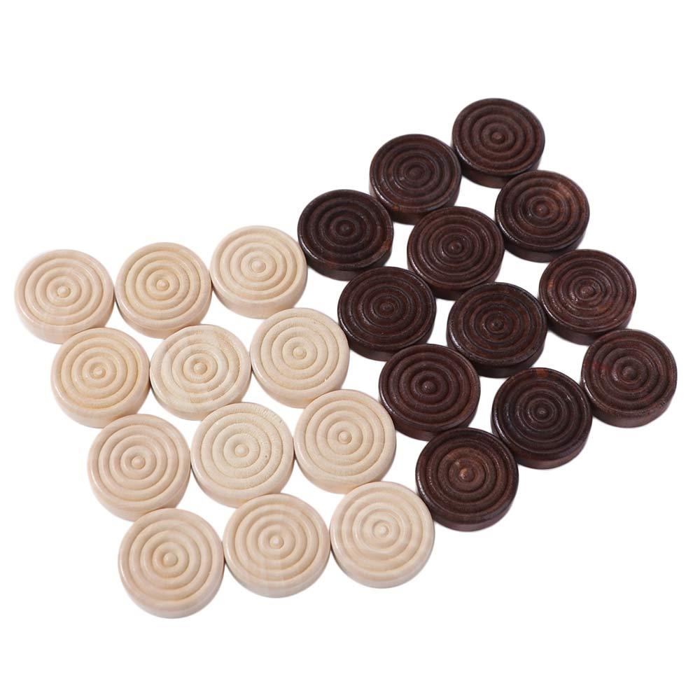 24Pcs/set International Chess Game Accessories Delicate Wooden Checker Pieces  Standard Tournamen