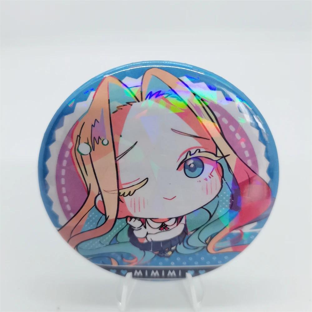 100 Girls You Cartoon Anime 58mm Laser Brooch Pin Characters Yoshimoto Shizuka Eiai Nano Pendant Jewelry