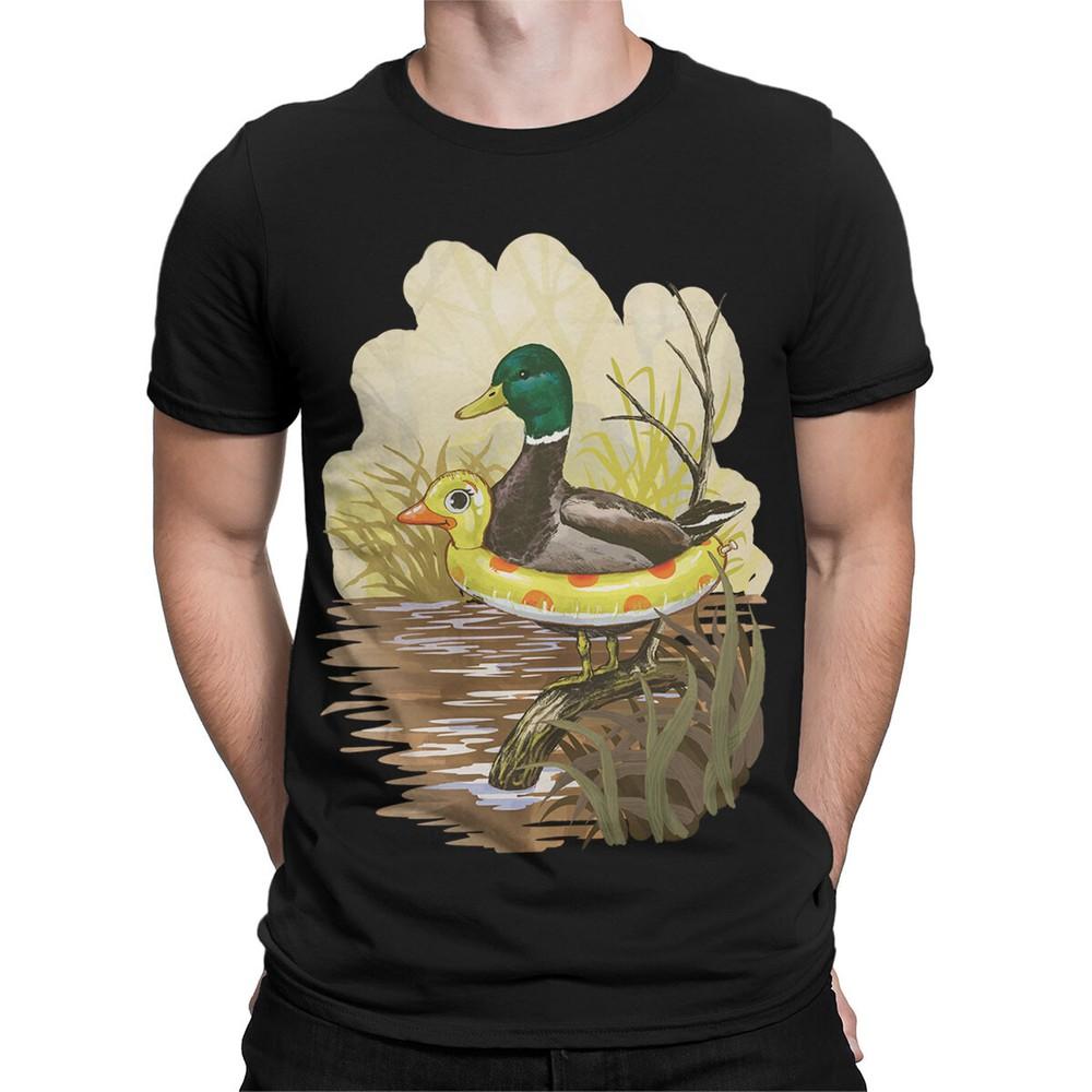 

Футболка в стиле 70-х «Утка на тренировке» с причудливой животной тематикой #SR#T433 L