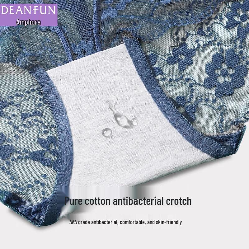 Deanfun Women's Seamless Lace High-Waist Tummy Control Underwear 2-Pack