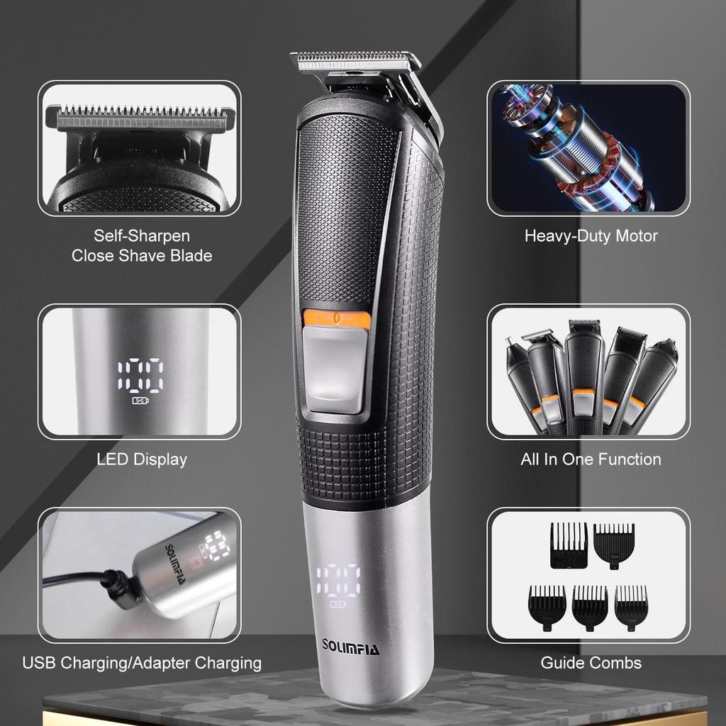 Multi-functional 5-in-1 Electric Hair Clipper & Trimmer Set for Home Use