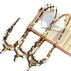 High-End Retro Maillard Natural Tiger'S Eye Stone White Crystal Artificial Crystal Pearl Design Sweater Chain Item