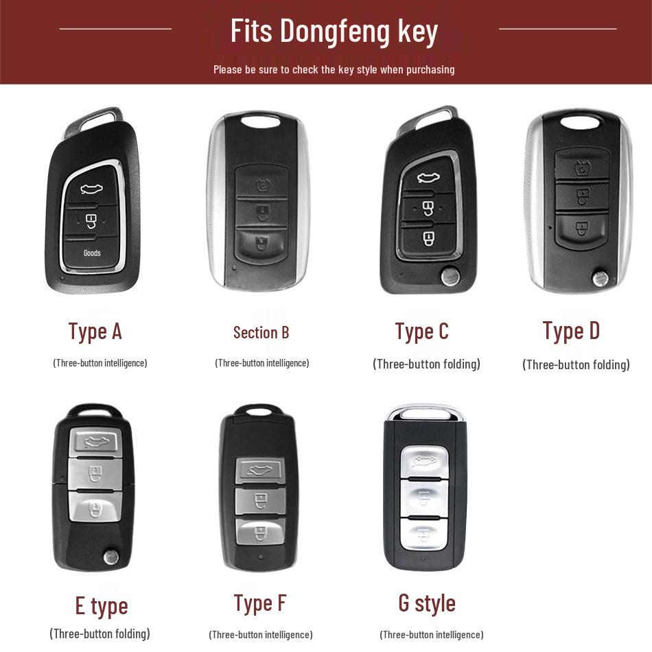 Dongfeng Fengguang Car Key Case for 580/S560, Aeolus AX7, Fengxing 330S, Jingyi IX5/X3, Buckle 370