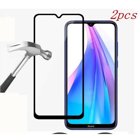 Protecteur d'écran - Verre Trempé - Redmi Note 8T - 100% Couverture - 2 Pièces - Noir
