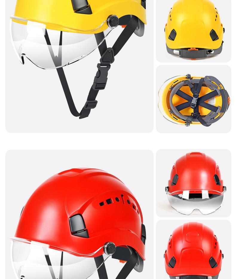 Multifunktionell skyddshjälm med skyddsglasögon, Andningsbar & Hållbar ABS, Nationell Standard, Anpassad Logotyp