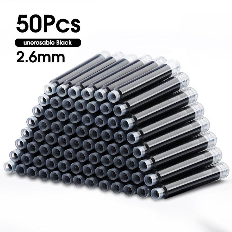 50 Piezas Cartuchos de Tinta para Pluma Estilográfica Recargas Botella 4 Colores Desechables Diámetro 3.4mm 2.6mm Suministros de Papelería para Escuela Oficina CW-159