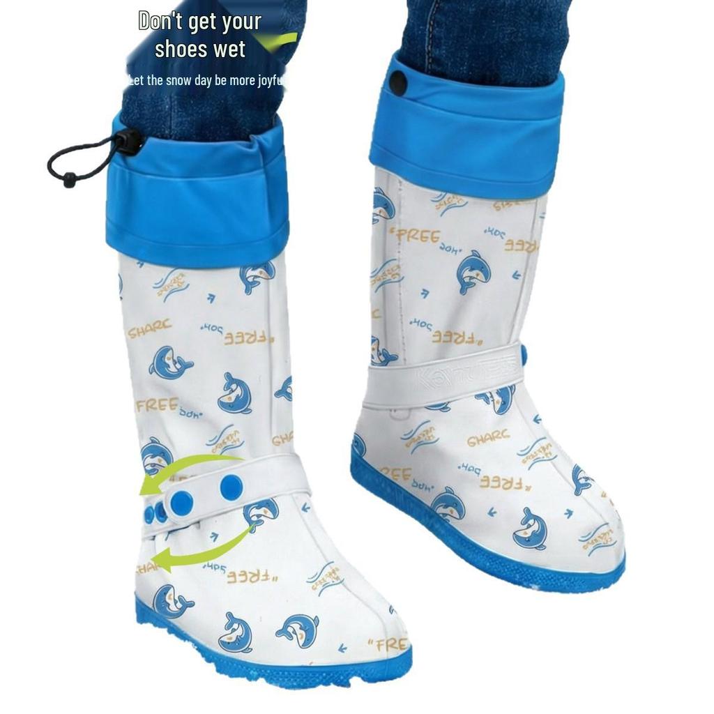 Positive Rain Children's Waterproof High-Top Anti-Slip Silicone Boot Covers