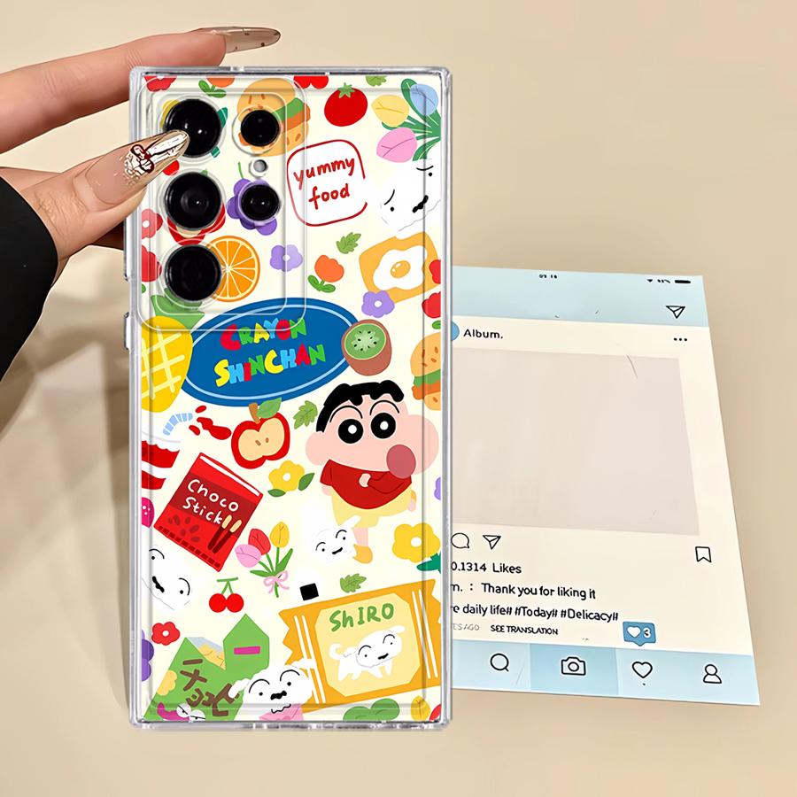 

Case for Samsung Galaxy S24 S20 Plus S25 Edge S22 FE S21 Note 20 Ultra 10 S23 Ultra S26 Phone Cover Cute Crayons Shinchans Galaxy S21 Ultra 5G