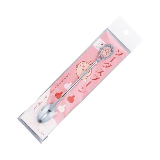 Chikawa Officially Licensed Soda Spoon Approx. 18cm Spoon Stainless Steel Fluffy (Rabbit) Pink CKW43-850
