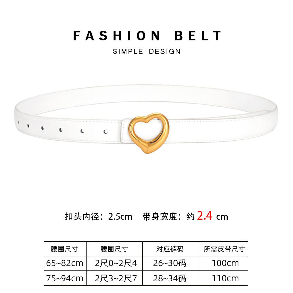 Cowhide Belt Women'S Premium Decoration Business Leather Belt Women'S Jeans Belt