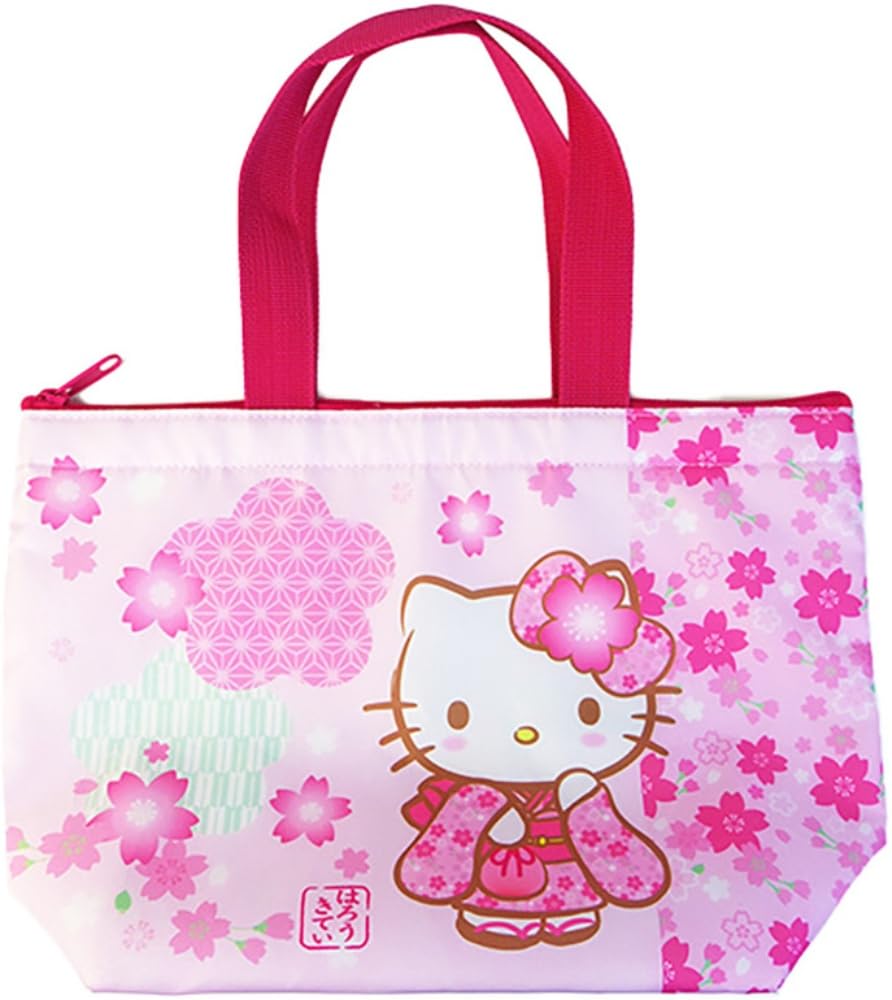 Nakajima Corporation Japanese Pattern Cool and Warm Mini Tote Bag Hello Kitty 191786-24