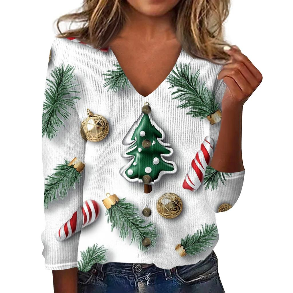 Women's Fashion Print Long Sleeve Knitted Cardigan Button Up Jacket