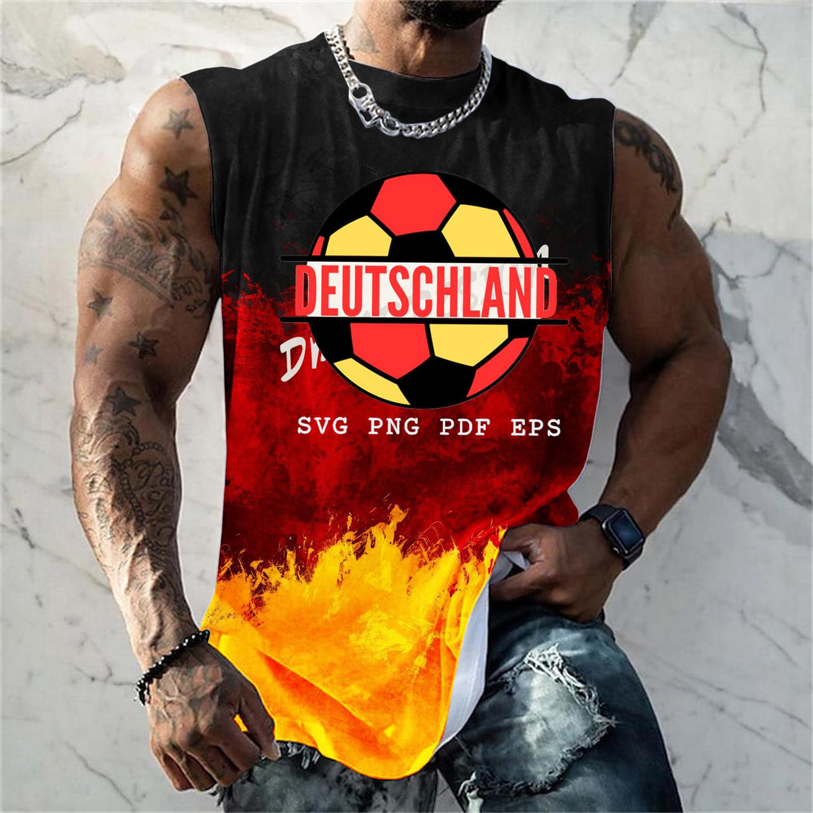 

Men s Sleeveless Tank Top Germany Print Casual Sports Loose Fit Muscle Shirt Summer Gym Workout Vest XL жовтий