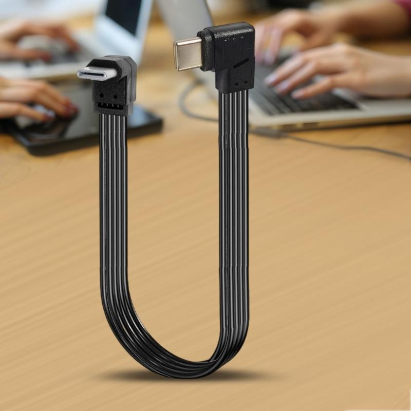 45W 90 Degree Elbow USB C Type C Cable Type C To USB C Male Fast Charging Data Cord for Laptop PC Phone Laptop