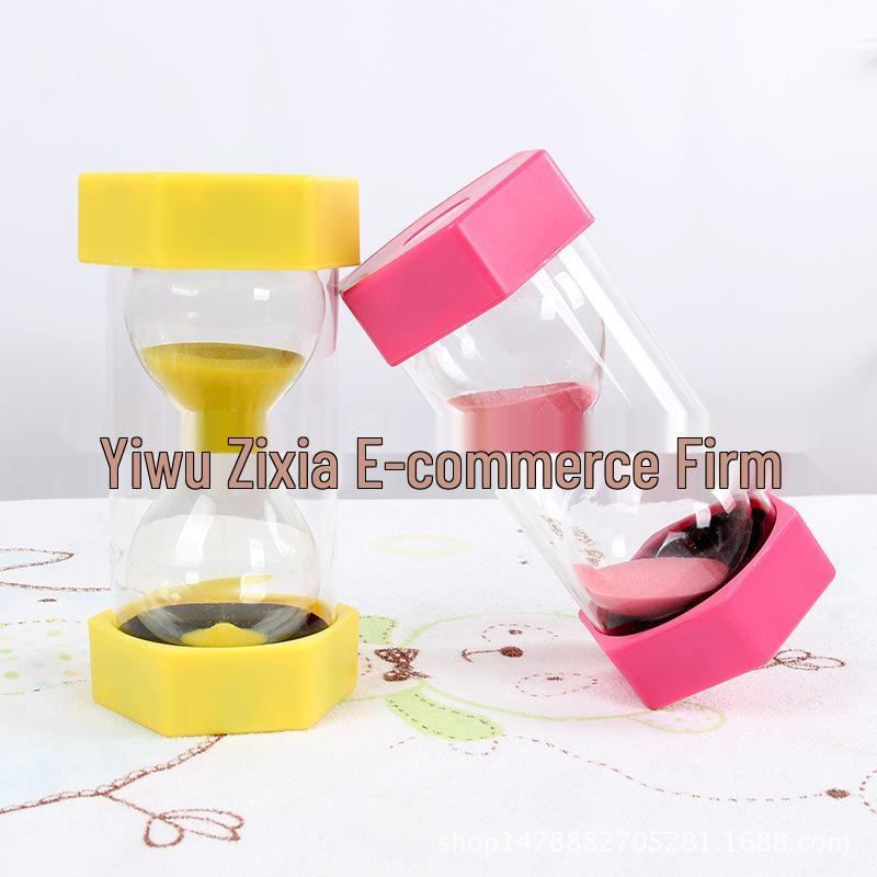 Hexagonal 30-Minute Drop-Proof Hourglass with Double-Layer Safety for Kids