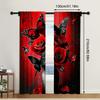 Perdele Moderne 2 Buc. Imprimeu Trandafir Roșu și Fluture Pentru Dormitor Birou Adaugă o Notă de Eleganță și Mister Interiorului_ai9