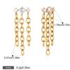 Yori Delicate Cubic Zirconia Chain Tassel Earrings 18k Gold Pvd Plated Popular Daily Classy Waterproof Jewelry Accessory