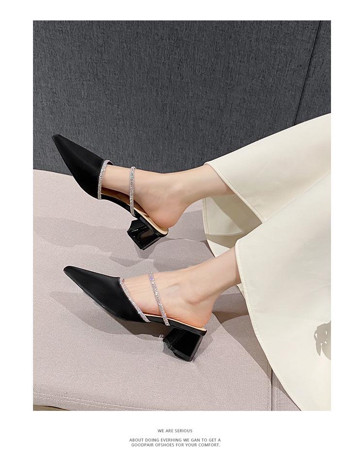 Huiliya Women's Baotou Mule Slippers 2025 – Versatile High/Medium/No Heel Design G5330-2