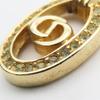 Used Christian Dior Necklace metal/Rhinestone 7.1g Gold CD Logo