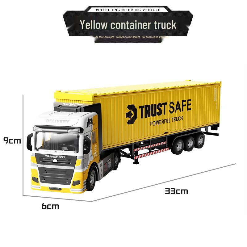 Kids' Pull-Back Alloy Container Transport and Tanker Trailer Truck Toy Model
