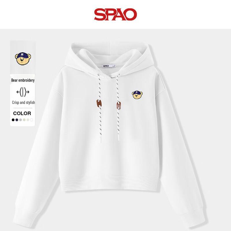 

SPAO Women s Little Bear Graphic Hooded Sweatshirt S
