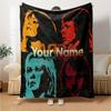 1PC Abba Custom Name Patterned Flannel Blanket Suitable For All Seasons For Home Decor Warmth And Comfort Gifts Holiday Present