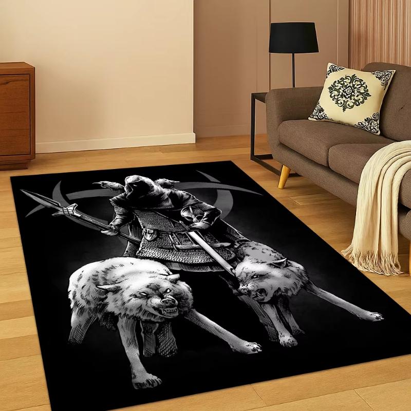 Odin Norse God Rug Living Room Bedroom Decor Nordic Viking Carpet Lounge Room Coffee Table Floor Mat Dining Room Floor Mat