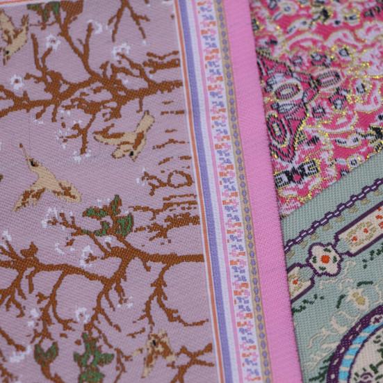 Dollhouse Carpet Floral Pattern Miniature Floor Rug with Tassel Decoration for Play