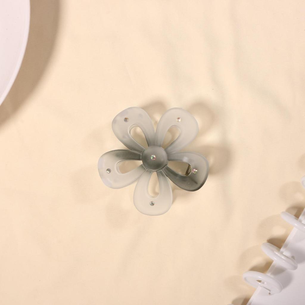 Candy Color Frosted Flower Claw Hair Clip – Five-Petal Design for Women