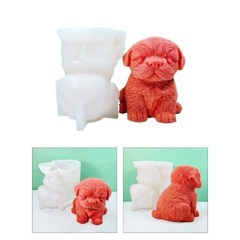 Kleine Hund Dekoration Kerze Silikonform Epoxid Sitzender Hund Kerze Silikonform DIY Ornament Schmuckherstellungswerkzeug
