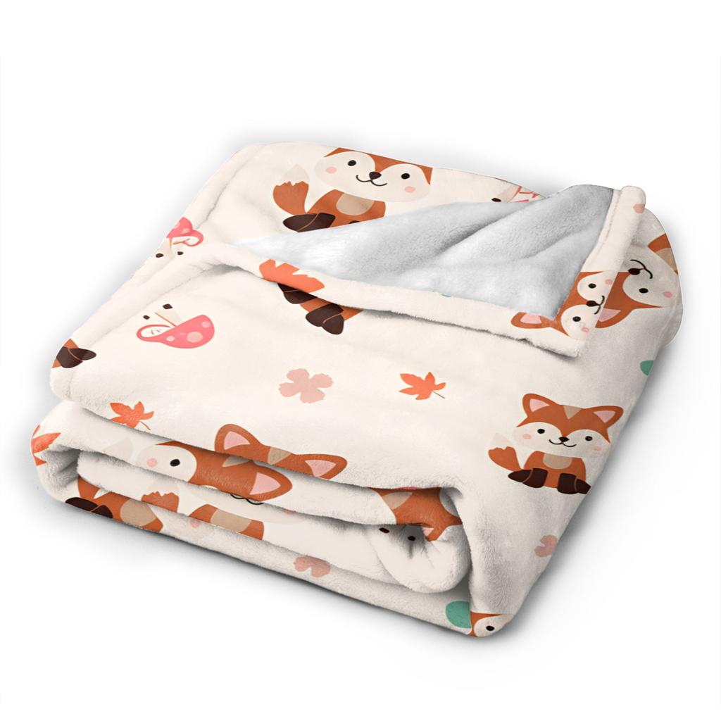 Cute Fox Blanket Super Soft  Throw Blanket Winter Adults Child Chair Sofa Bed Plane Travel Bedspread