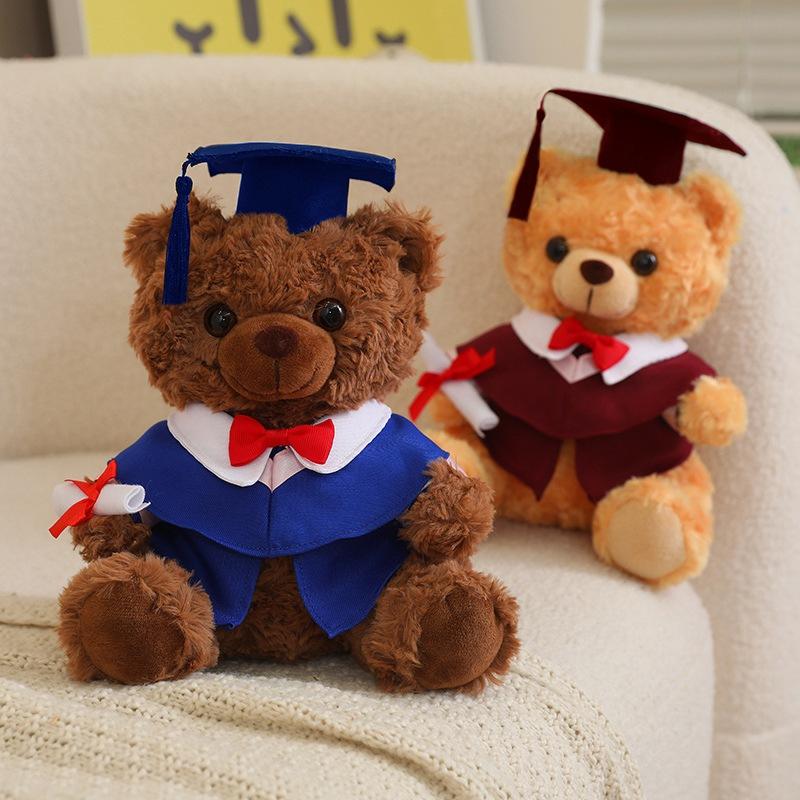 Cartoon Doctor Suit Teddy Bear Doll Plush Toy Bachelor Bear Doll Doll Girl Graduation Season Gift
