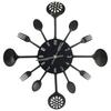 Wall Clock with Spoon and Fork Design Black 40 Cm Aluminum