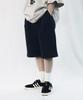 Modernoment One-Pleat Wide Sweat Shorts [Navy]
