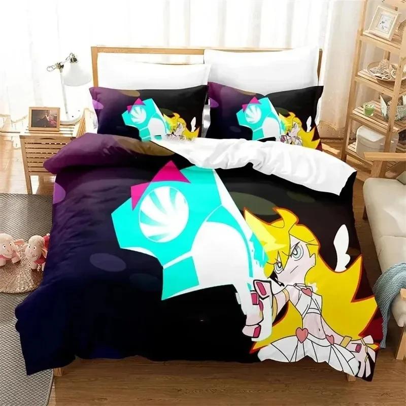 3D Printed Anime Panty Stocking Garterbelt Bedding Set Anime Double Twin Full Queen King Adult Kids Bedclothes Quilt Cover