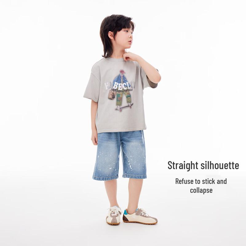 Boys' Summer Ink Splatter Denim Shorts