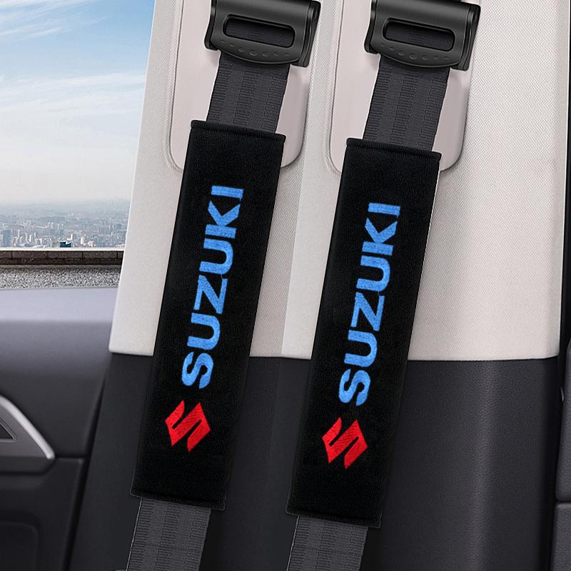 2PCS Car Shoulder Cover Cushion Seat Belt Pad cotton Seat Belt Cover For Suzuki Jimny Grand Vitara Sx4 Swift Alto коричневый