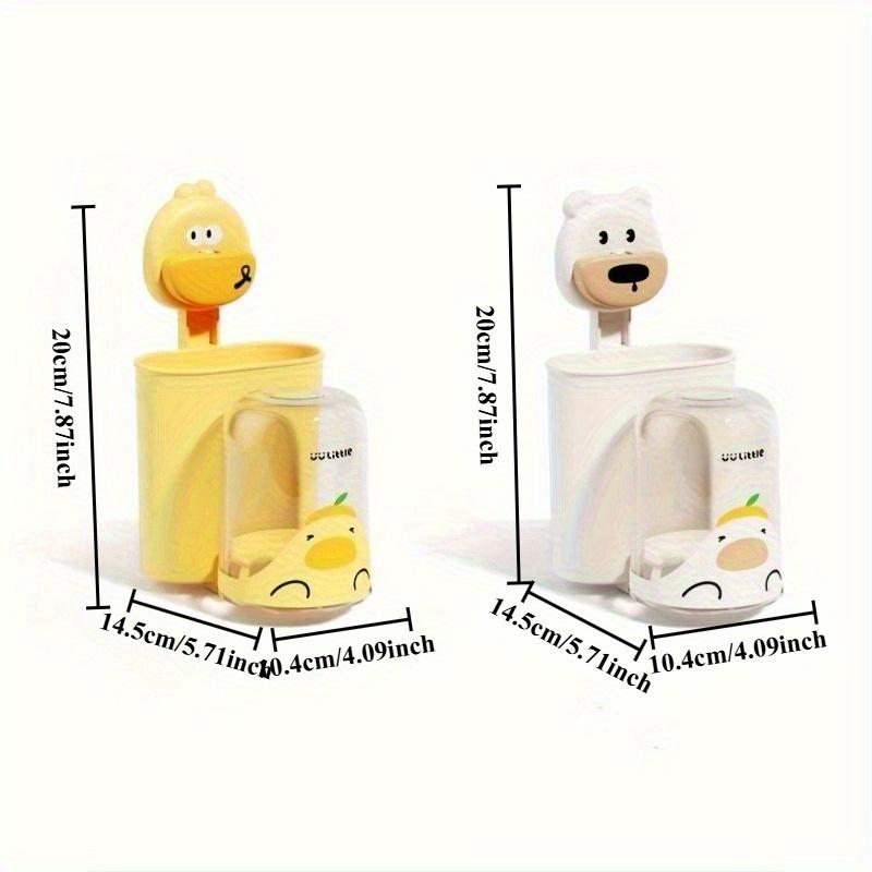 2pcs Sweet Nest Couple Cartoon Toothbrush Holder Cute CP Shape Suction Cup Installation Without Drilling Holes A Cozy Home for Electric Toothbrushes
