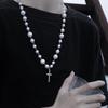 "European & American Double-Layer Love Necklace: Hip-Hop Inspired Long Sweater Chain for Women"
